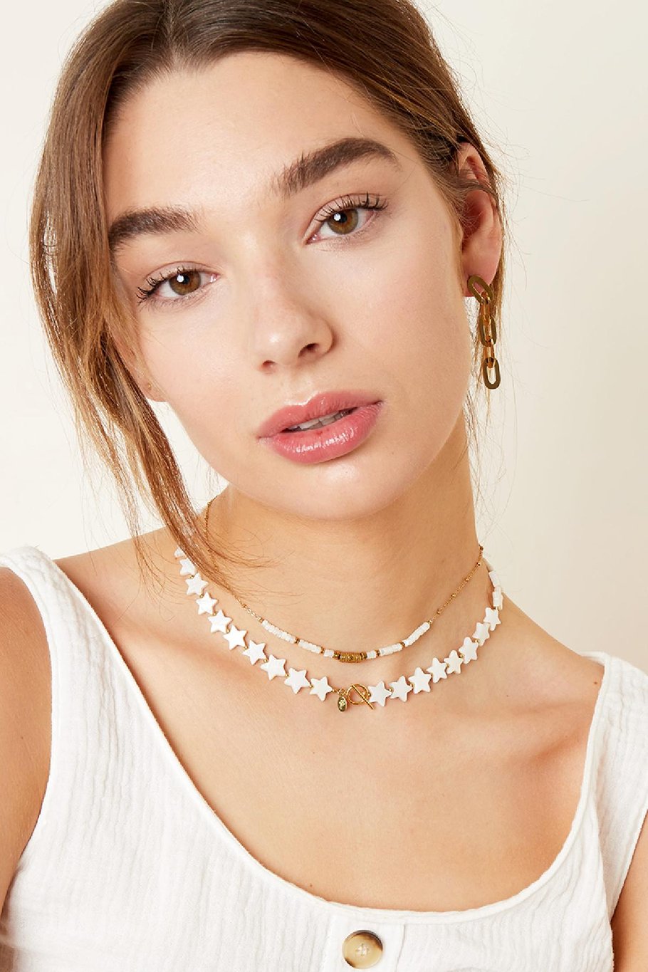 Necklace shell stars - Beach collection White Gold Color Sea Shells Picture5